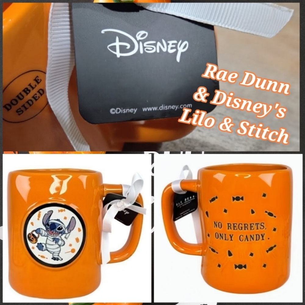 Rae Dunn & Disney's Lilo & Stitch 12 Oz.Mug, Double Sided, Halloween, NWT